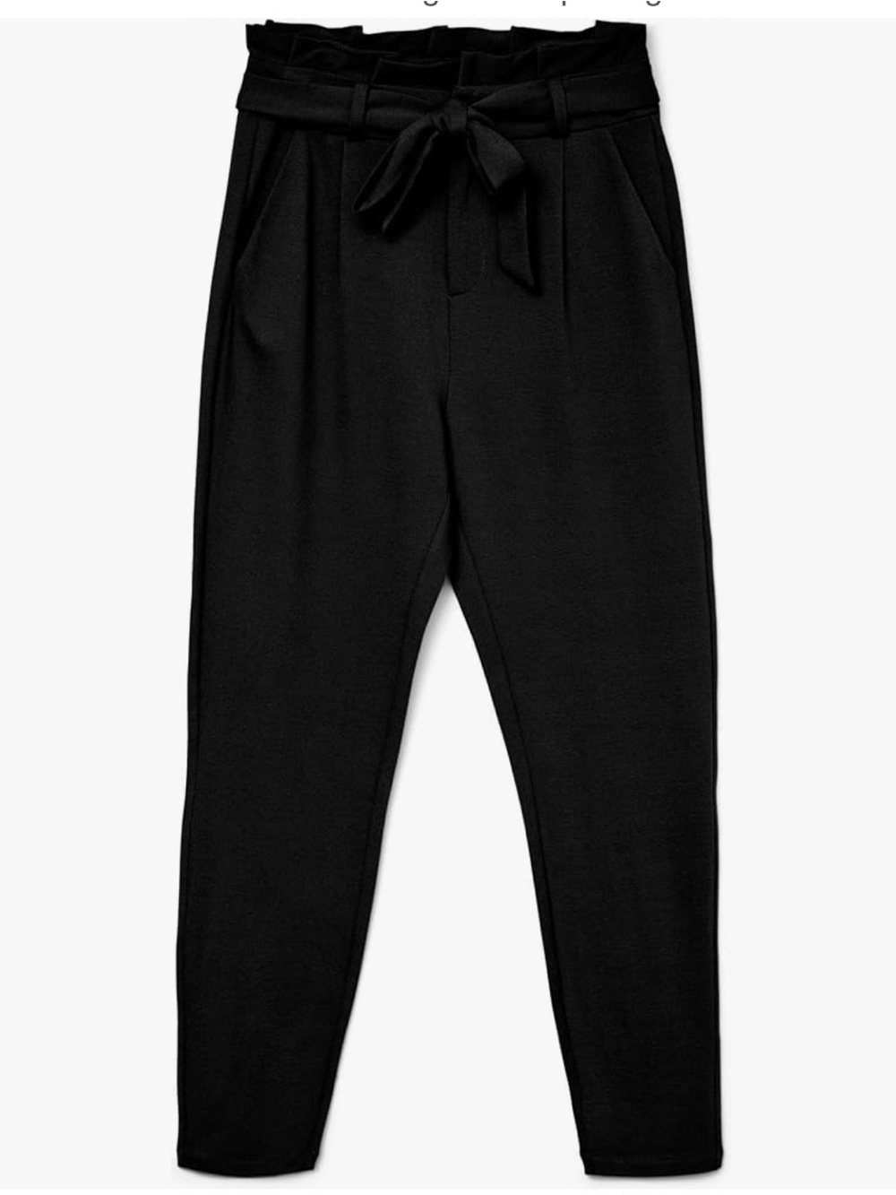 Vero Moda Black Paperbag Waist Tie Trousers - Picture 2 of 8